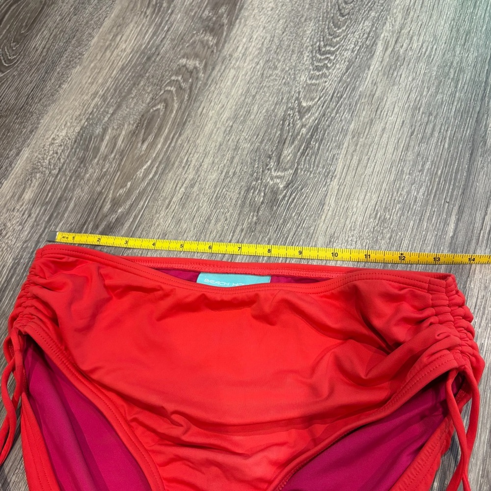Red Ruched Bikini Bottom - Picture 3 of 4